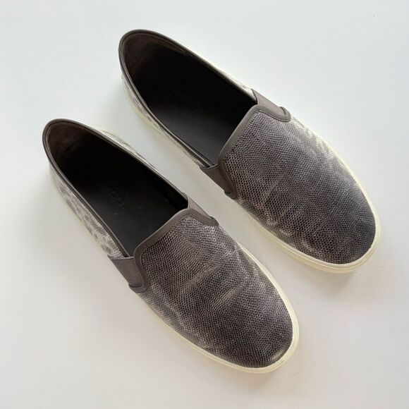 Vince Preston B Slip on Sneaker in Brown / Silver Lizard Embossed Leather Size 7 - Picture 4 of 15